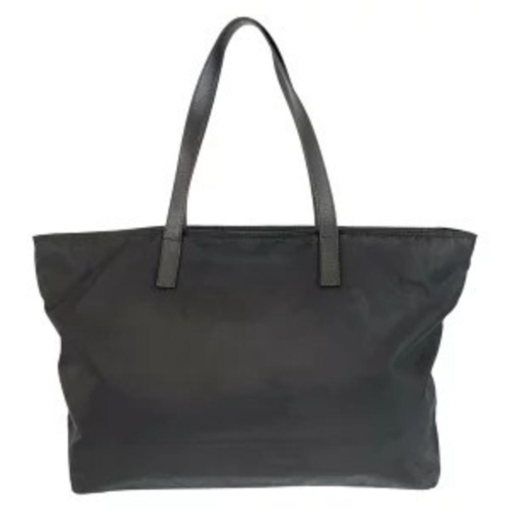 Prada tote triangular Tessuto plate shoulder leather bag black